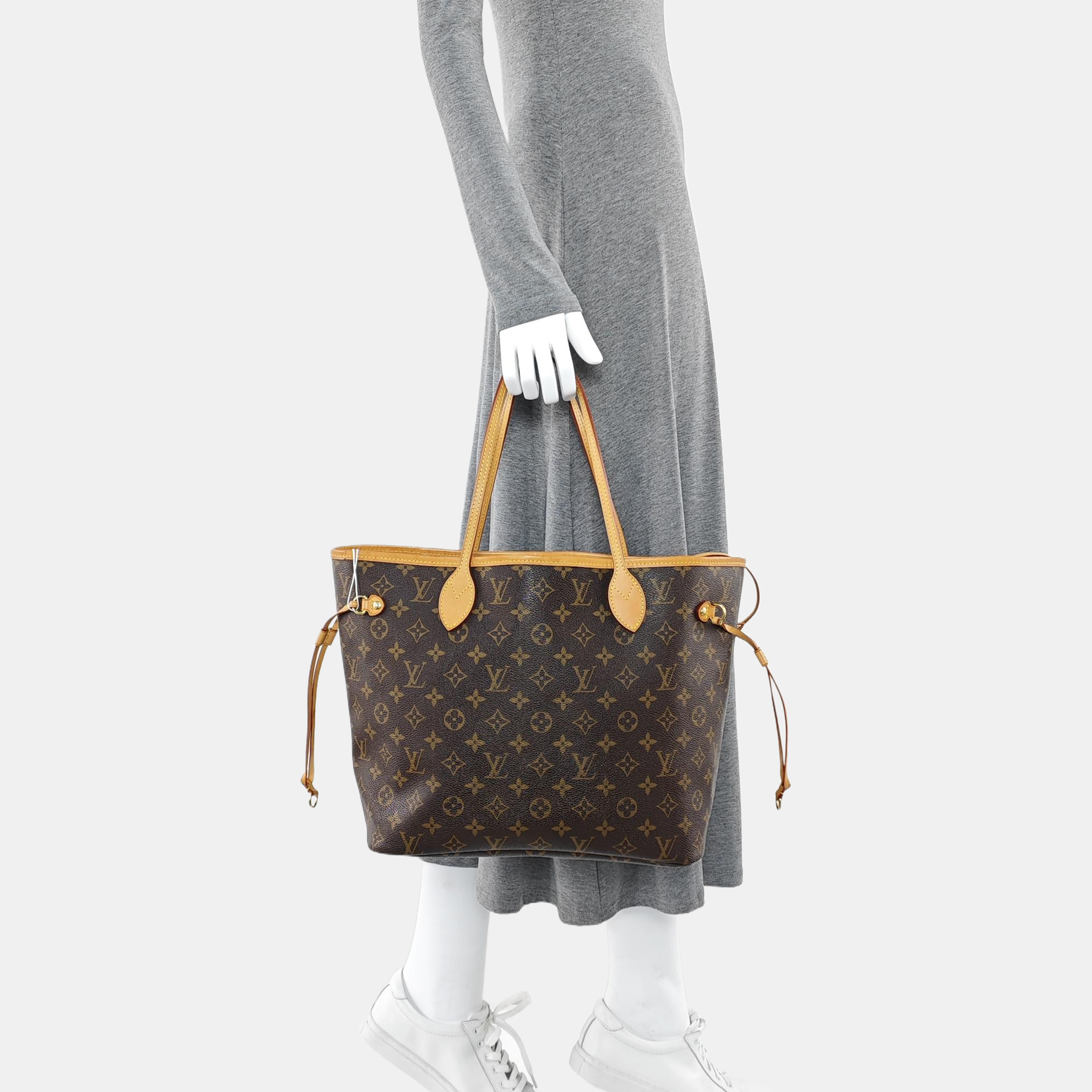 NEVERFULL MM Monogram Coated Canvas Brown
