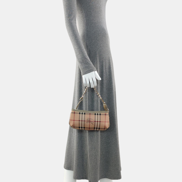 Coated Canvas Clutch Beige