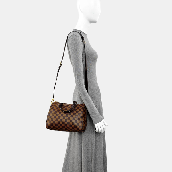 SPEEDY 25 Damier Ebene Coated Canvas Brown