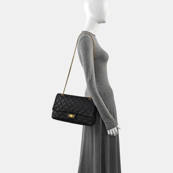 2.55 Maxi Quilted Calfskin Black