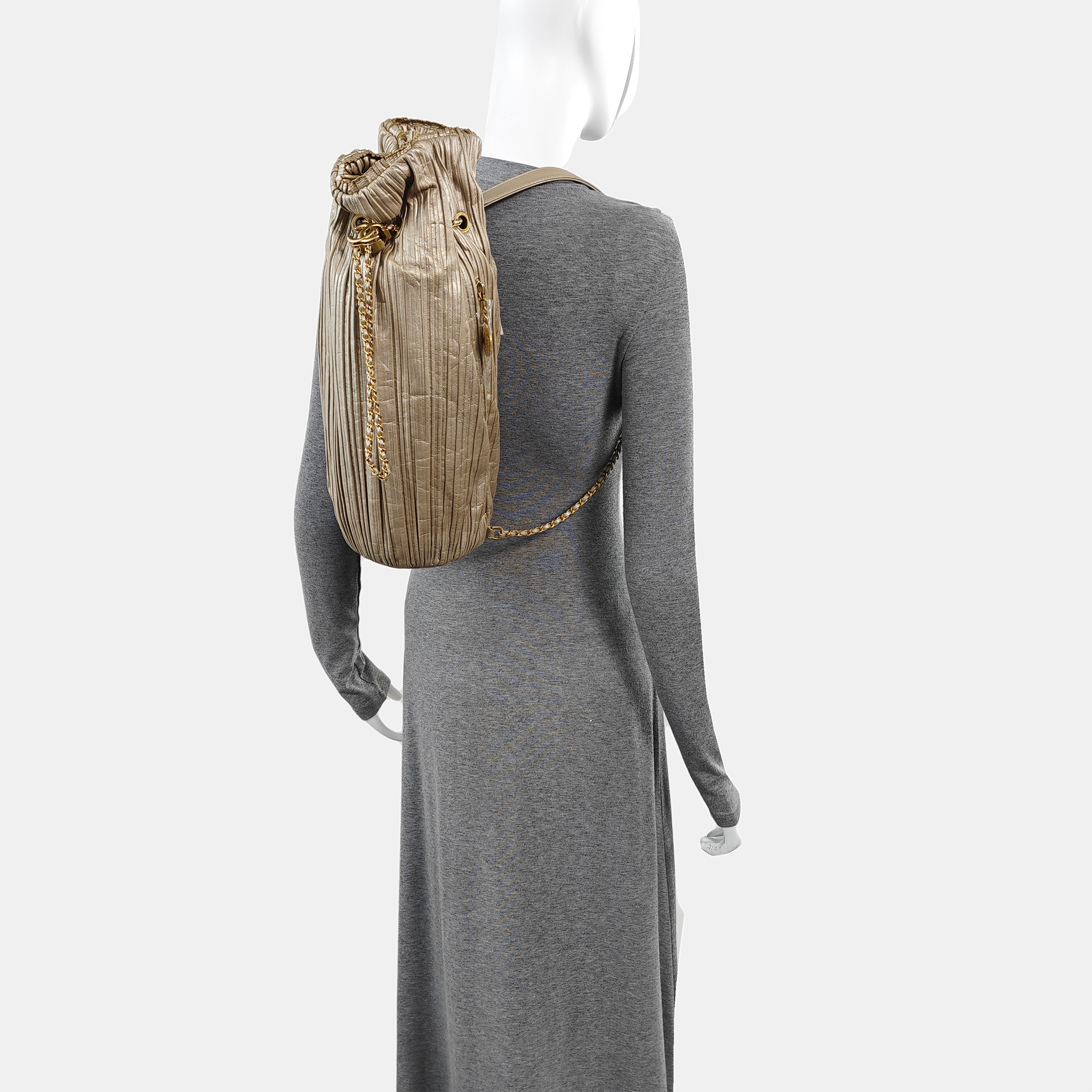 Calfskin Bucket Bag Beige