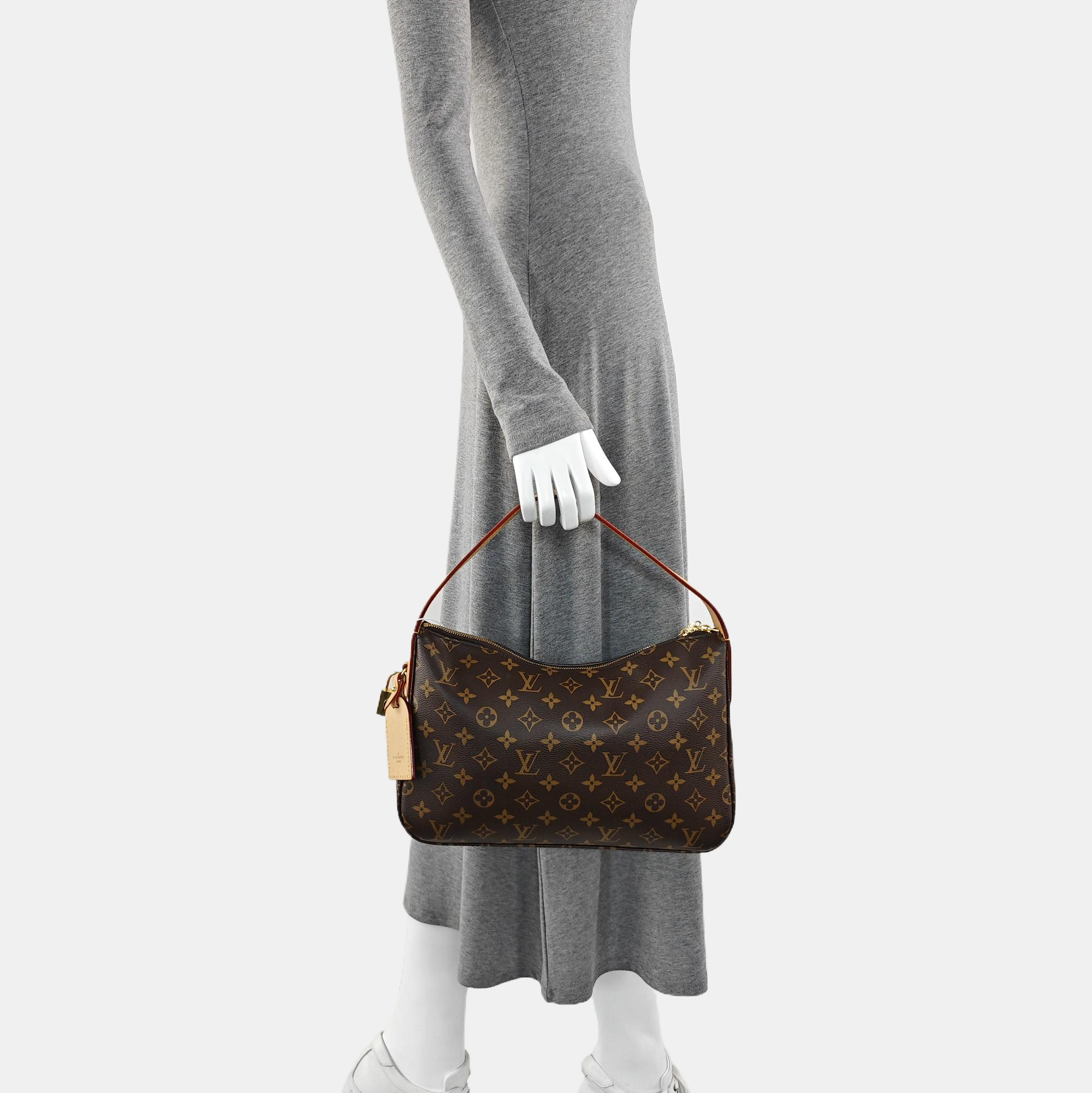 SLOUCHY PM Monogram Coated Canvas Brown