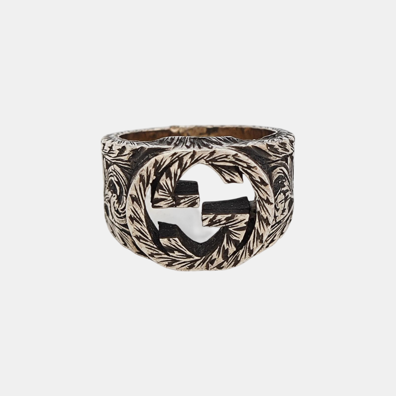 Interlocking G 925 Sterling Silver Ring HK 15