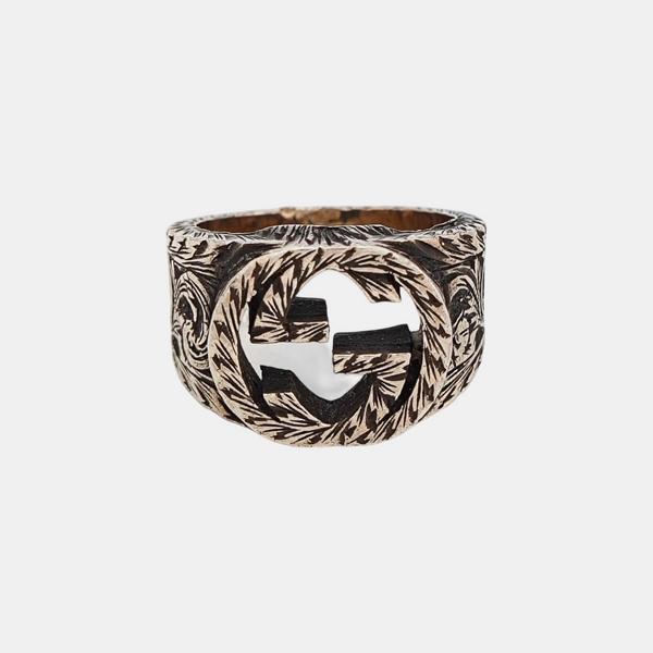 Interlocking G 925 Sterling Silver Ring HK 15