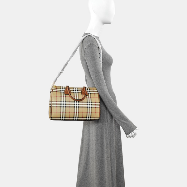 Coated Canvas Crossbody Bag Medium Brown