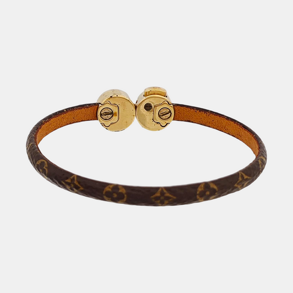 HISTORIC MINI MONOGRAM Leather Brown Bangle