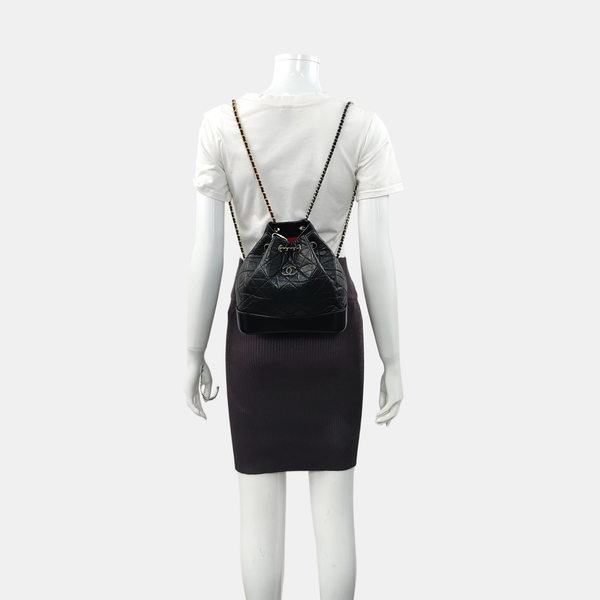 GABRIELLE Small Quilted Calfskin Black