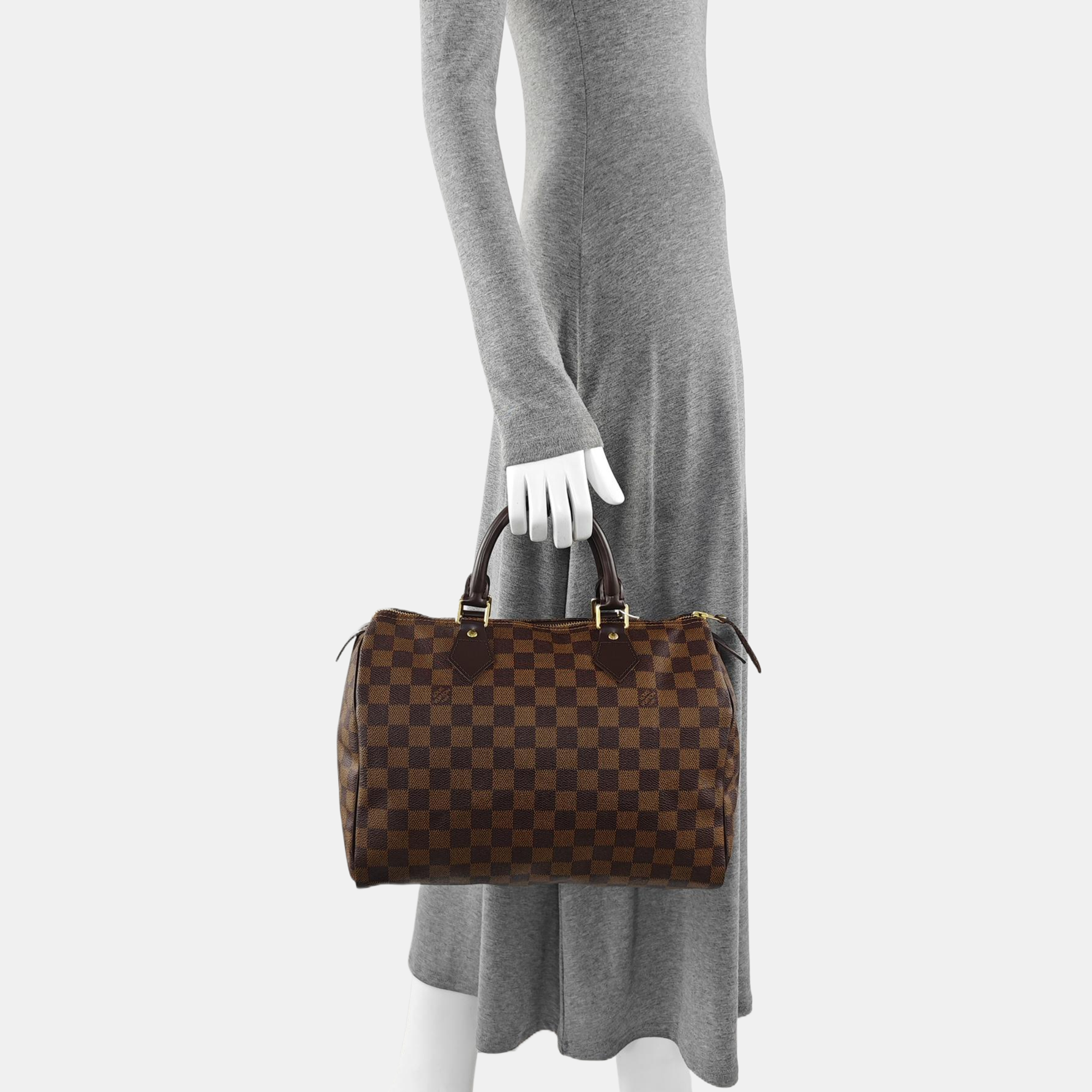 SPEEDY 30 Damier Ebene Coated Canvas Brown