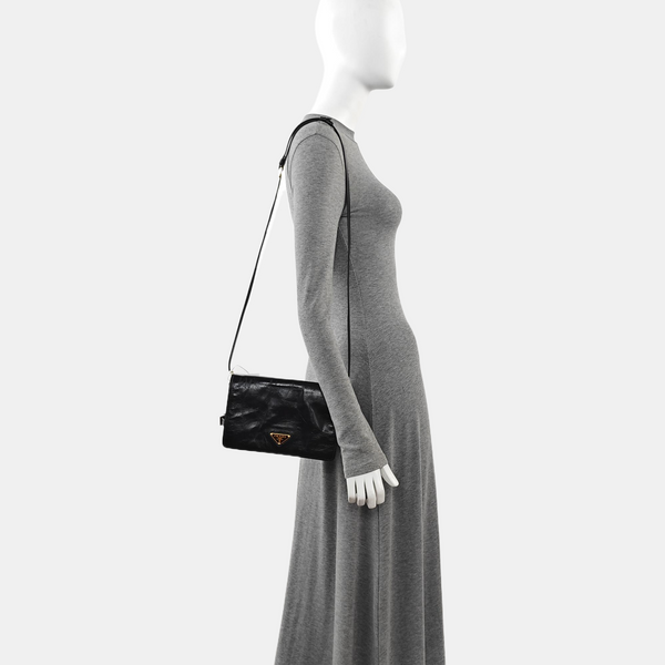 Calfskin Crossbody Bag Black