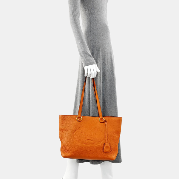 Calfskin Top Handle Bag Orange