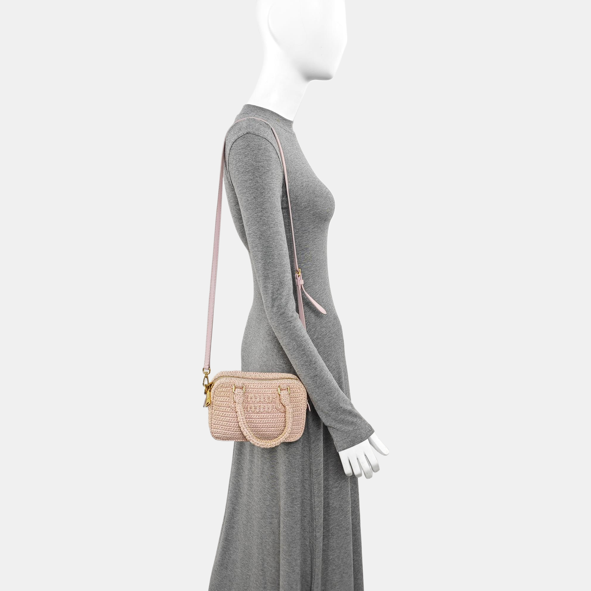 Fabric Shoulder Bag Pink
