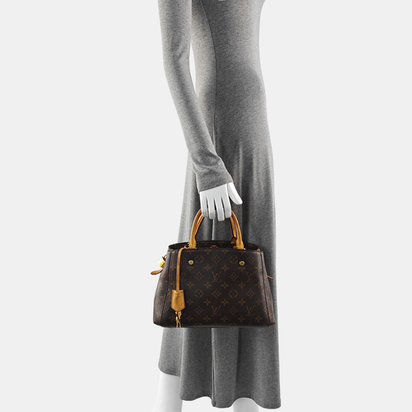 MONTAIGNE BB Monogram Coated Canvas Brown