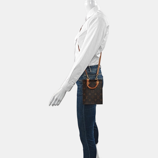 SAC PLAT Mini Monogram Coated Canvas Brown