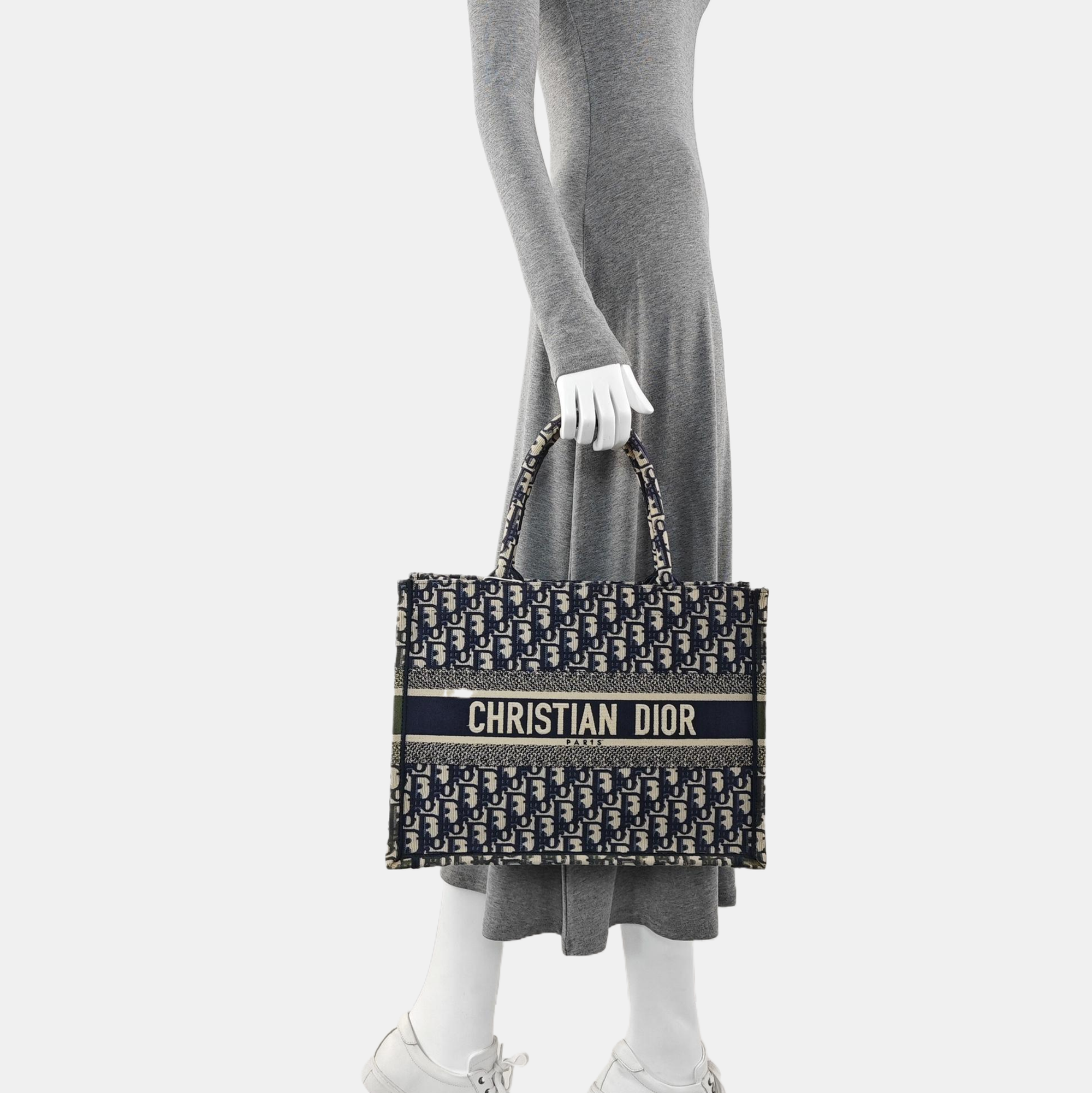 Book Tote Medium Oblique Canvas Blue