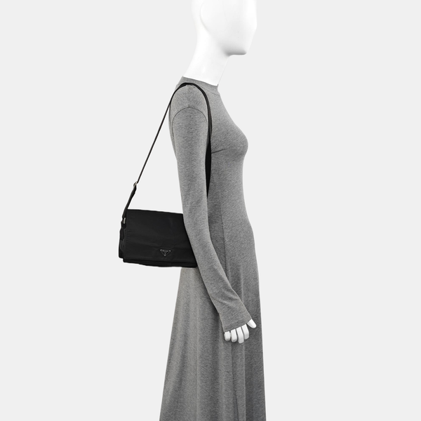 Nylon Shoulder Bag Black