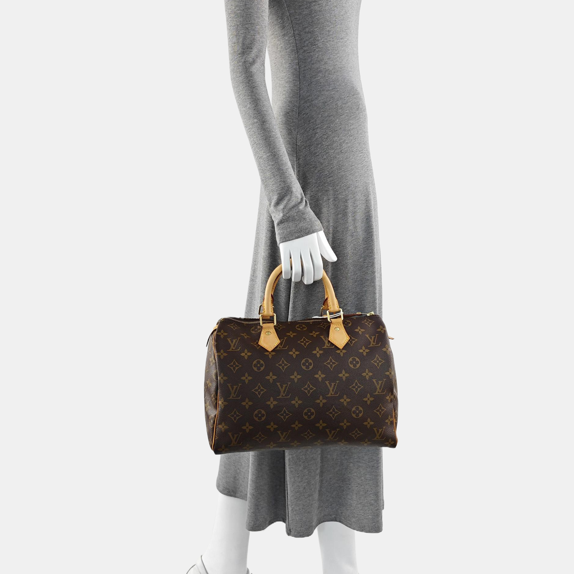 SPEEDY 30 Monogram Coated Canvas Brown