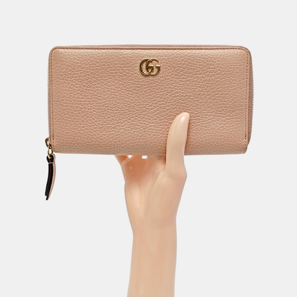 GG Marmont Super Mini Calfskin Pink Wallet