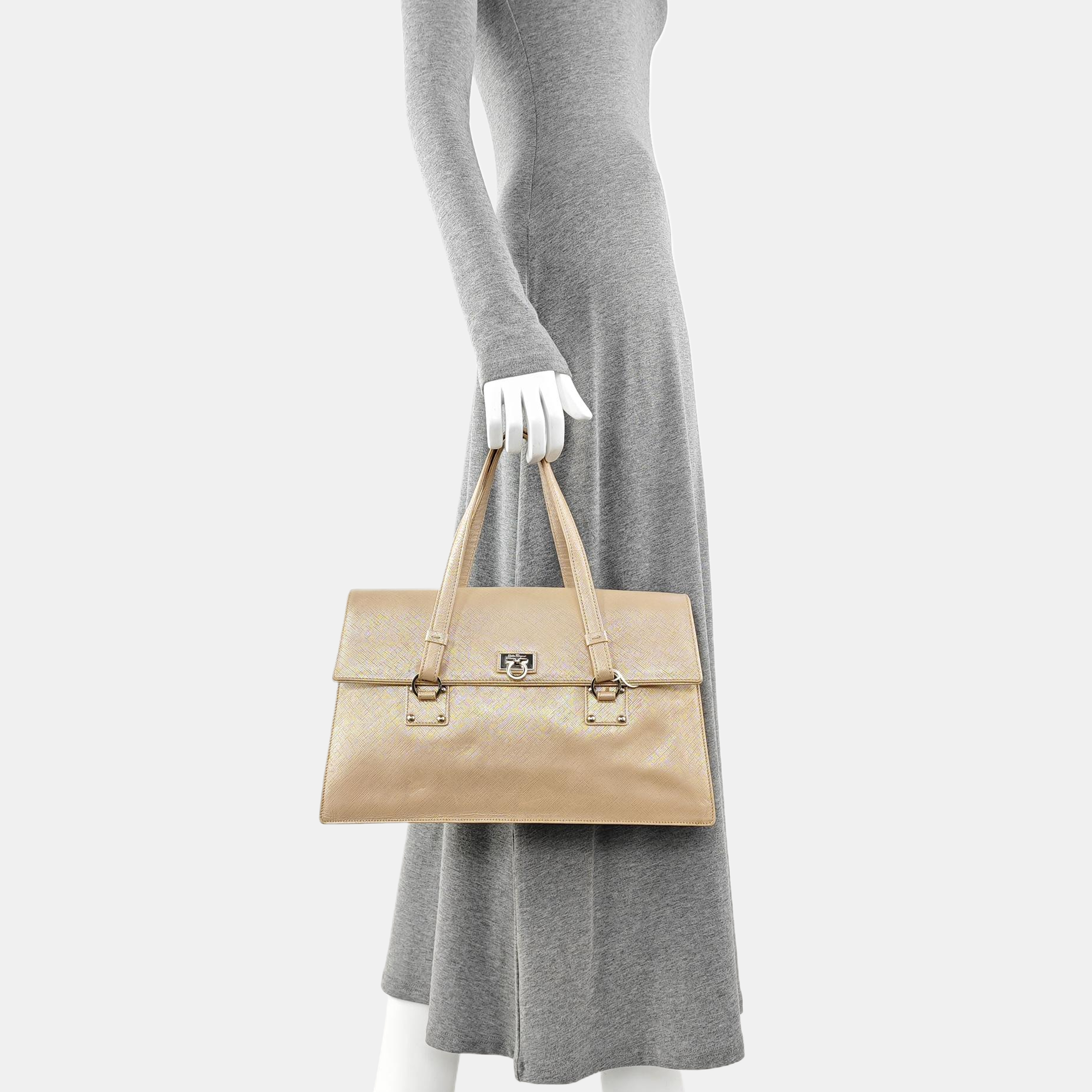 Calfskin Top Handle Bag Pink