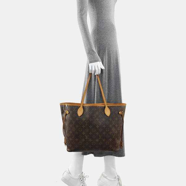 NEVERFULL MM Monogram Coated Canvas Brown