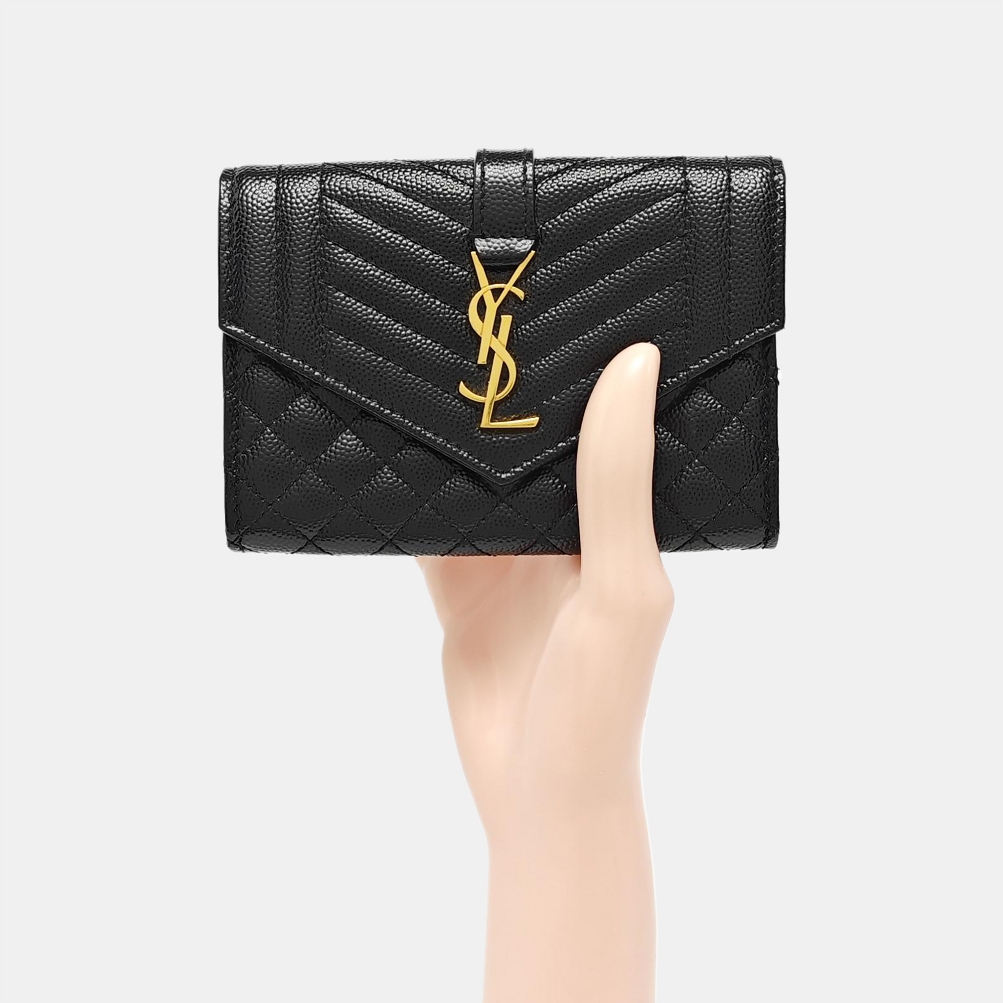 MONOGRAM Quilted Calfskin Black Card Holder