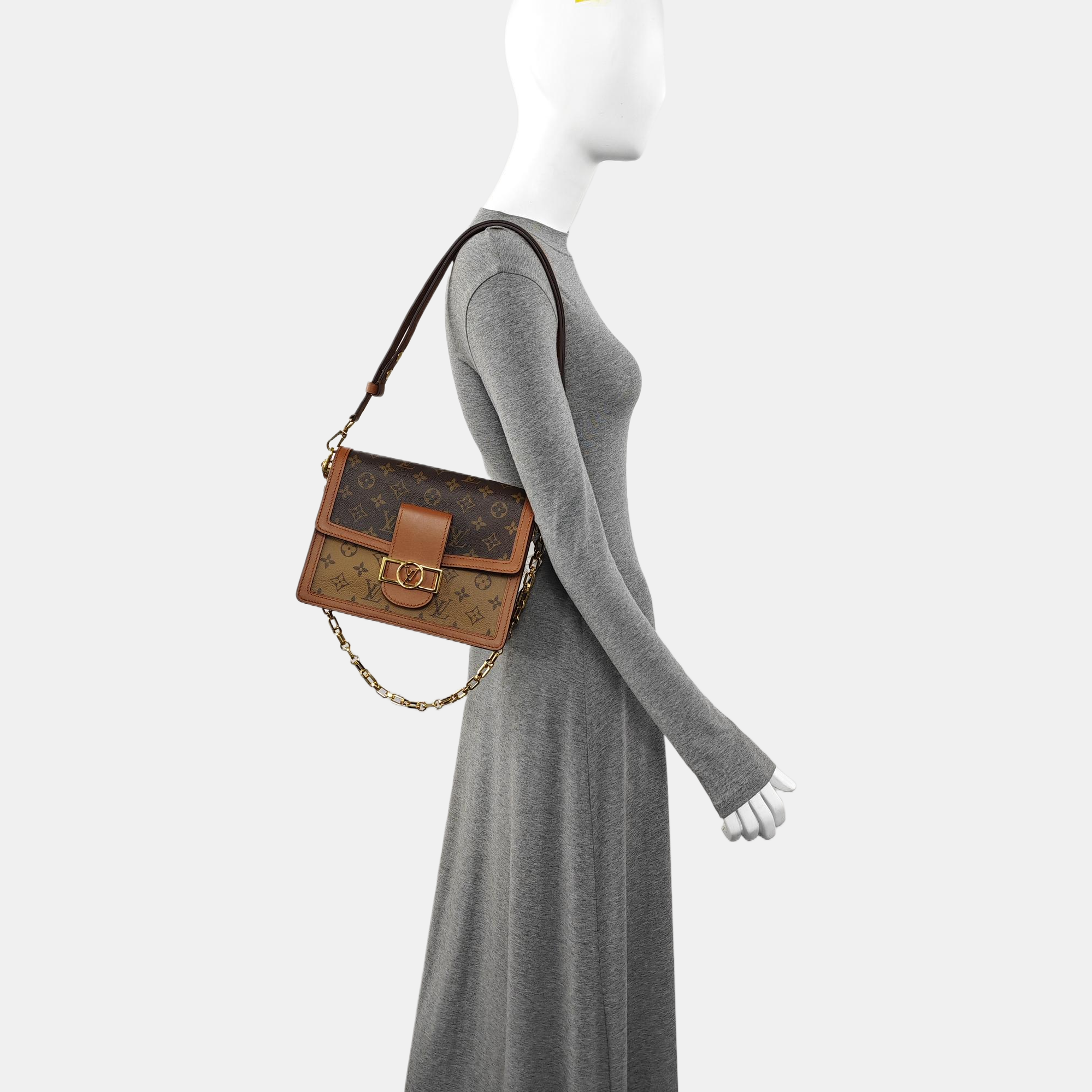 DAUPHINE MM Monogram Coated Canvas Brown