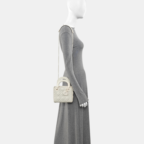Lady Dior Mini Cannage Lambskin White