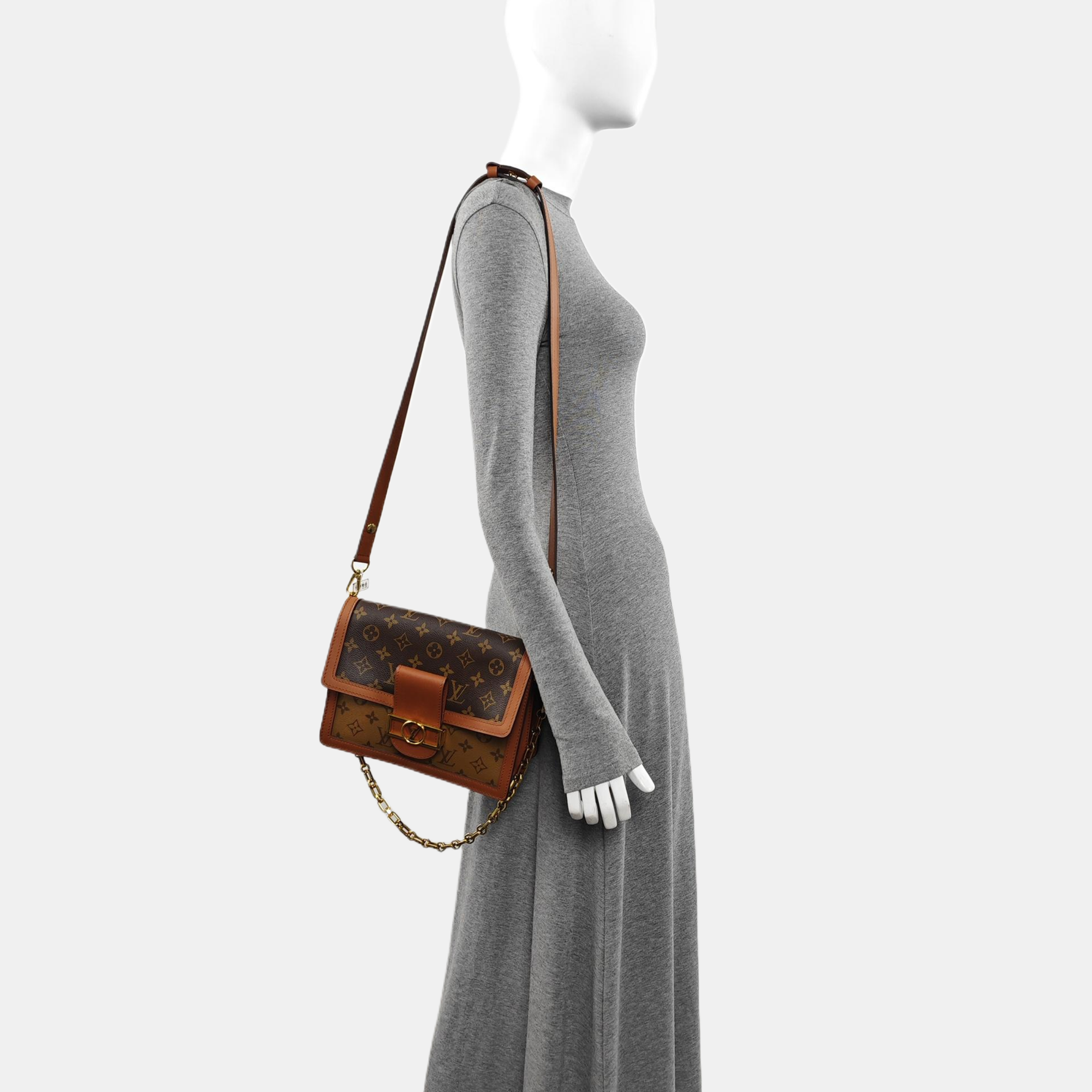DAUPHINE MM Monogram Coated Canvas Brown