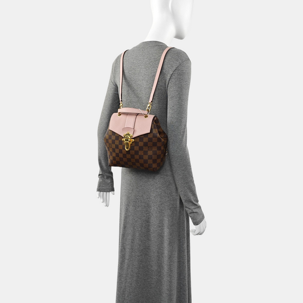 CLAPTON Damier Ebene Coated Canvas Brown