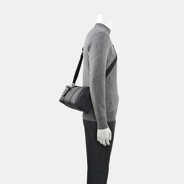 KEEPALL Monogram Coated Canvas Black