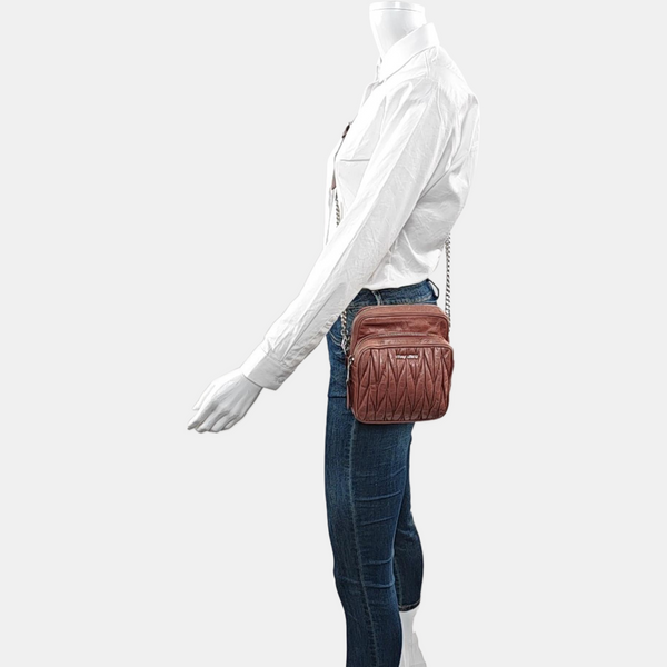 Matelassé Quilted Calfskin Brown