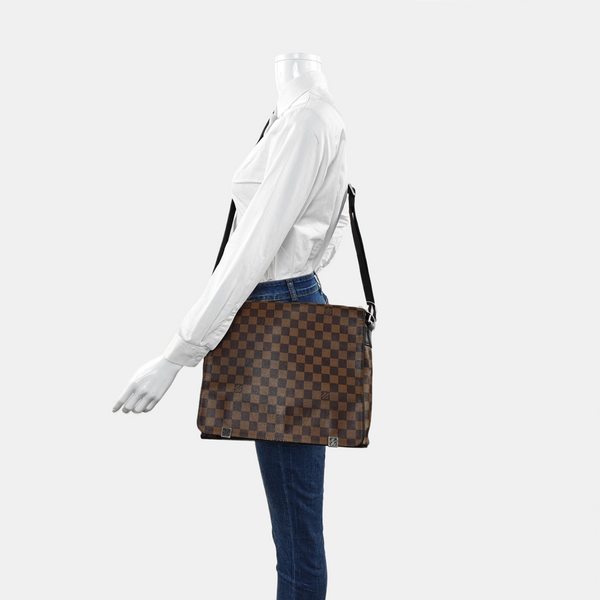 DISTRICT MM Damier Ebene Coated Canvas Brown