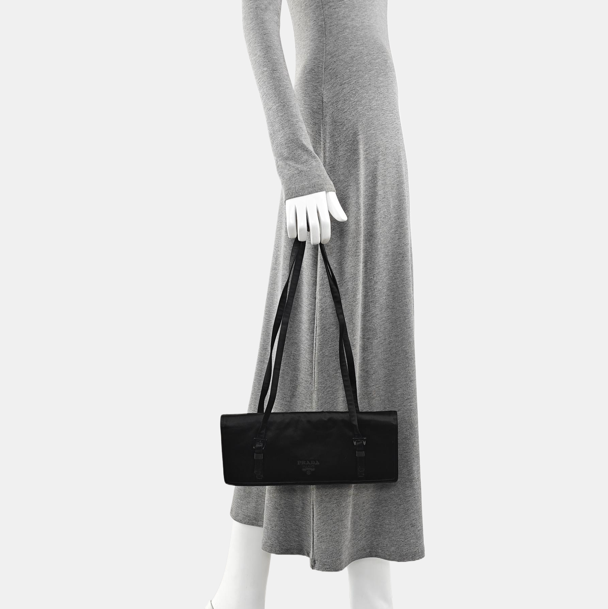 Fabric Top Handle Bag Black