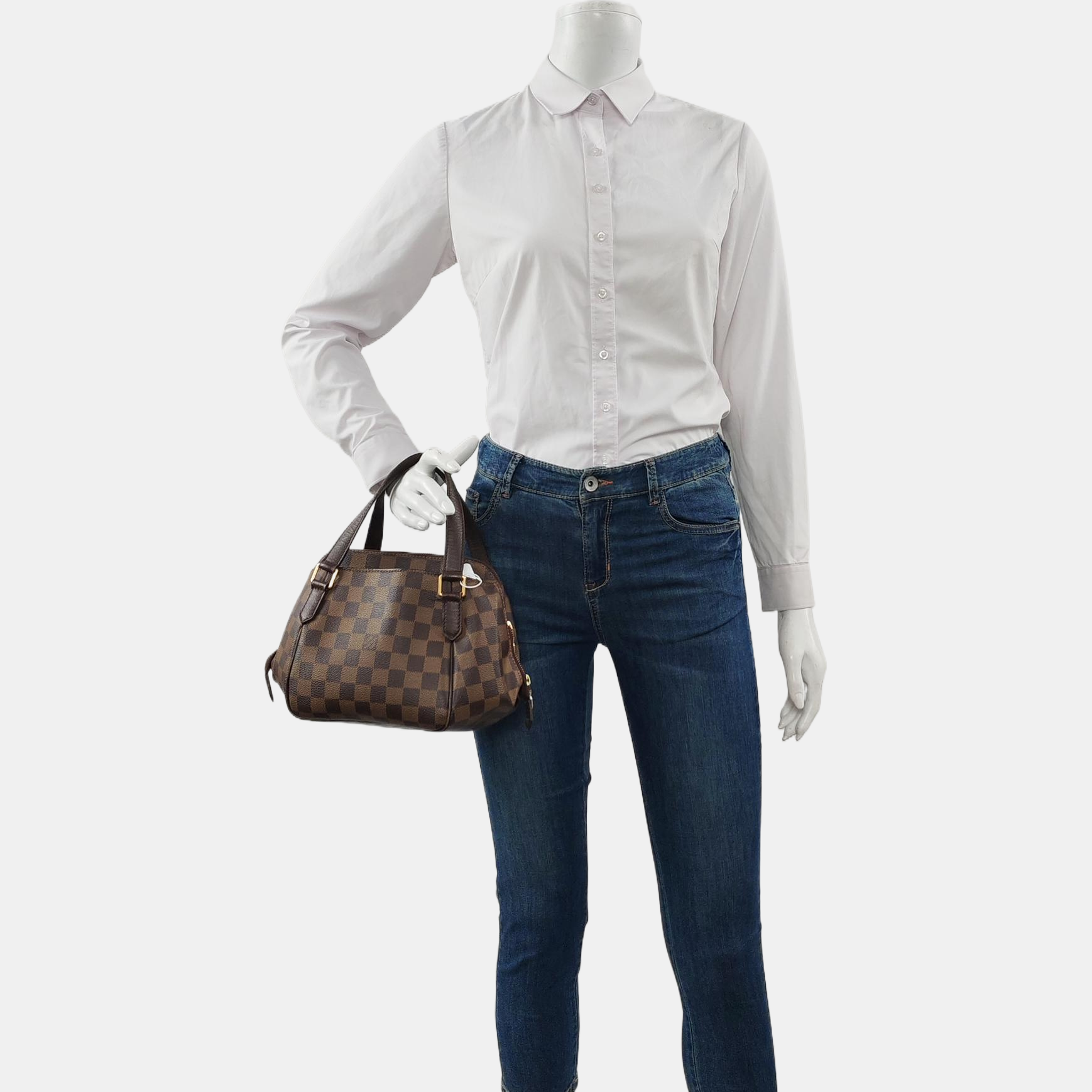 BELEM PM Damier Ebene Coated Canvas Brown