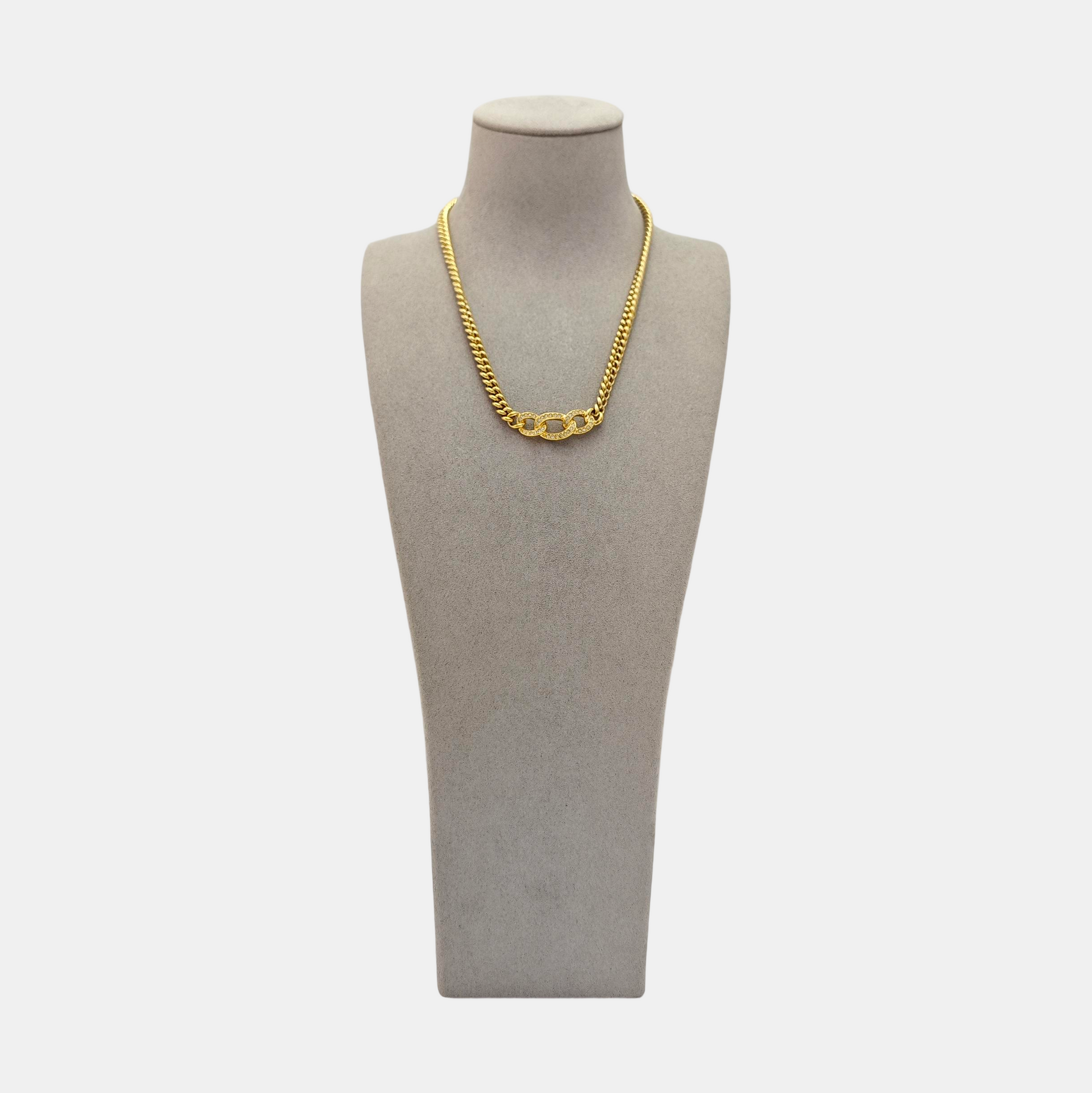 Twist Round Metal Gold Necklace