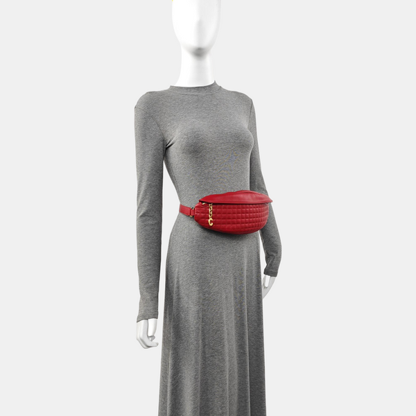 Quilted Calfskin Belt Bag Red