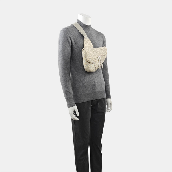 Saddle Medium Canvas Beige