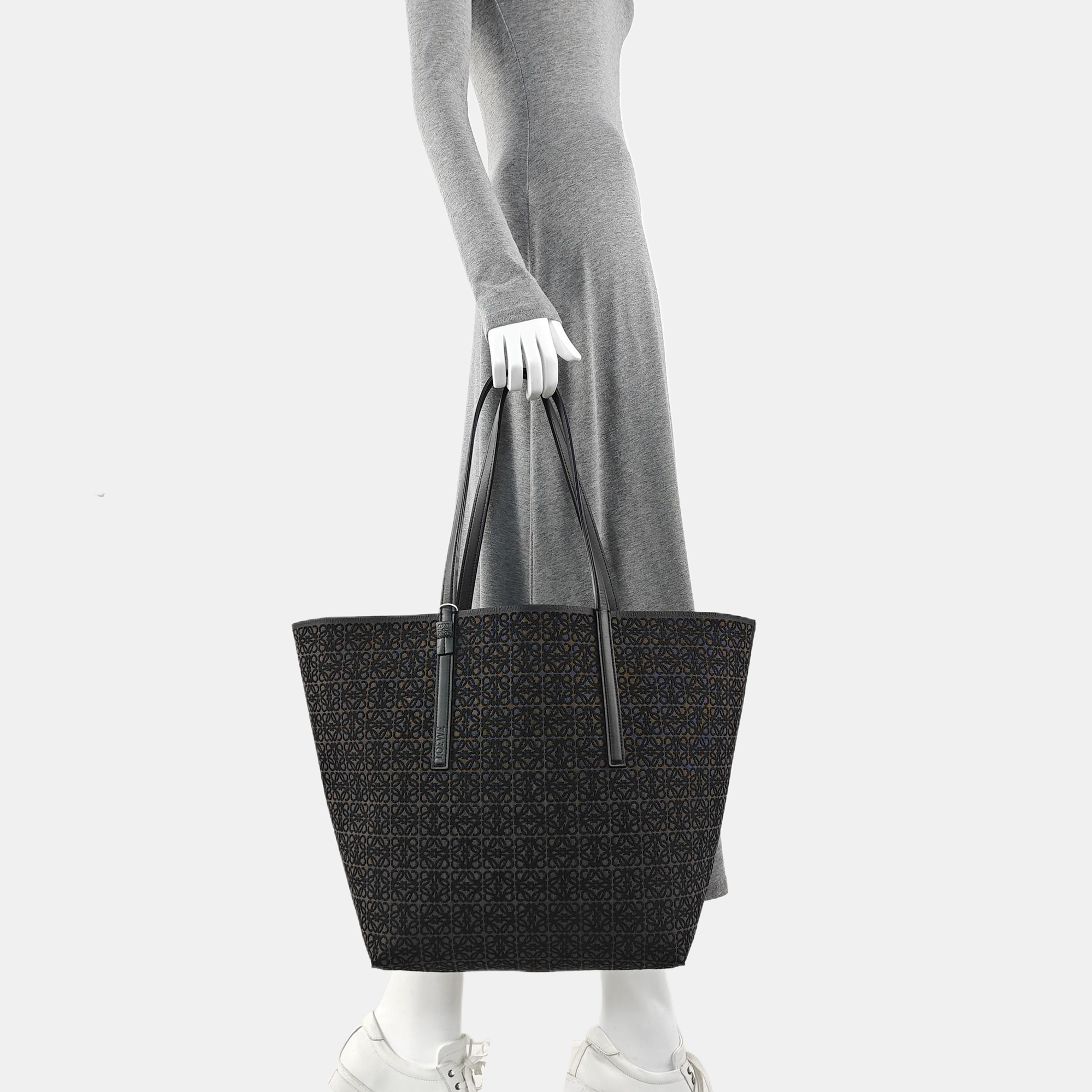 Anagram Tote Monogram Fabric Black