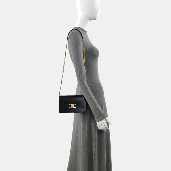 Calfskin Shoulder Bag Black