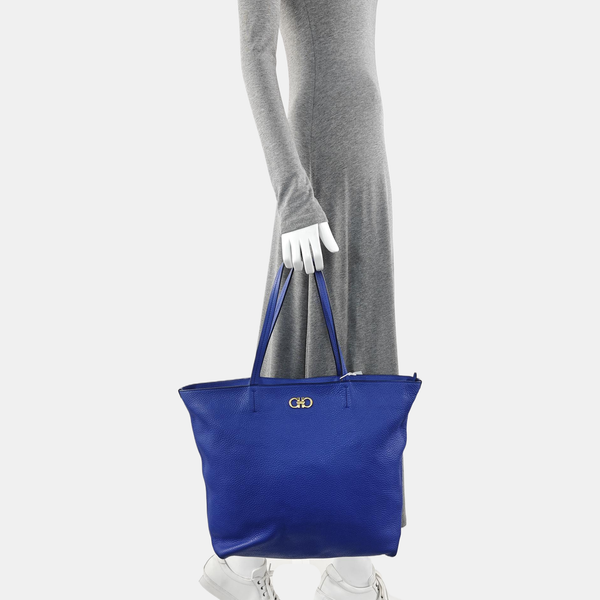 Calfskin Tote Bag Blue