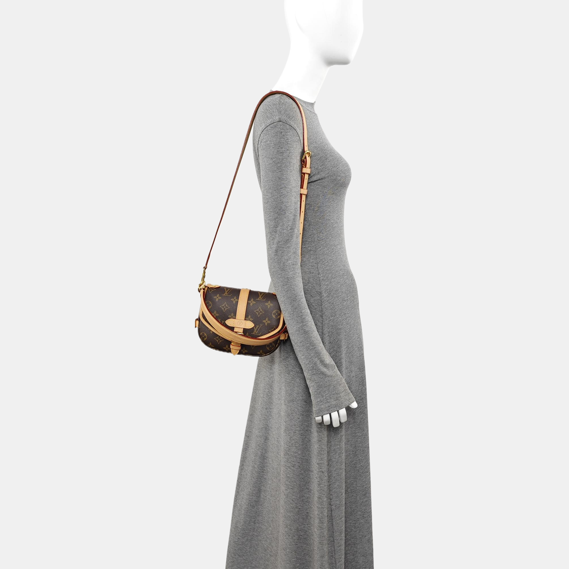 SAUMUR BB Monogram Coated Canvas Brown