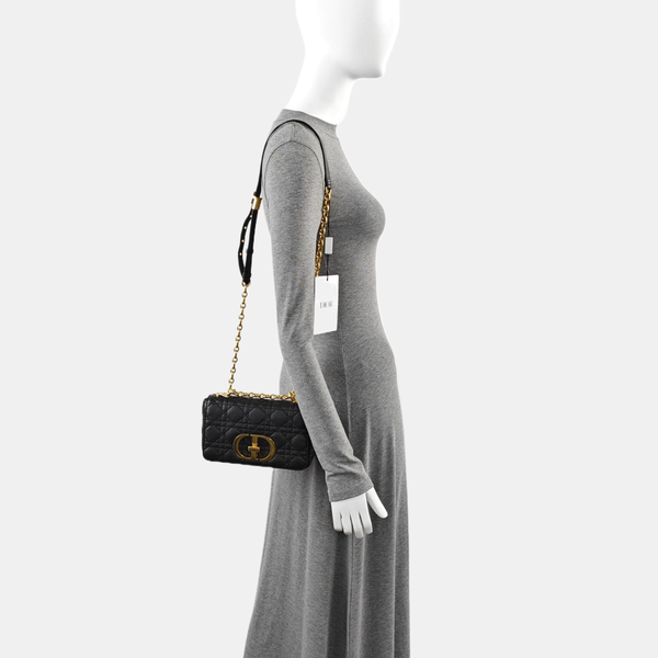 Dior Caro Small Cannage Calfskin Black