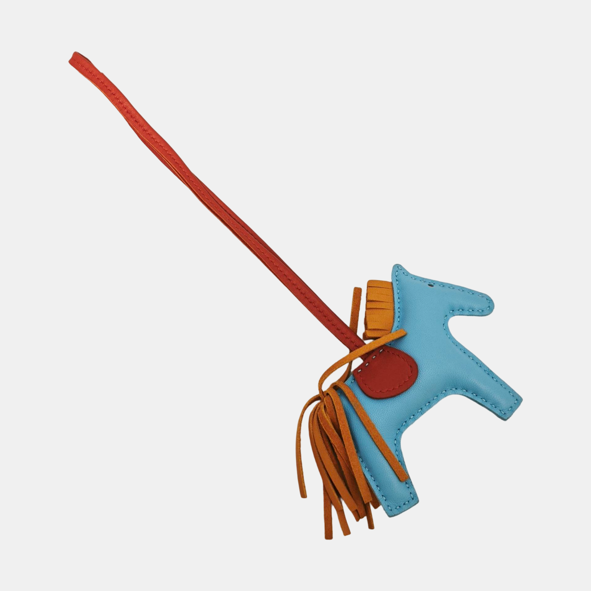 Leather Bag Charm Blue