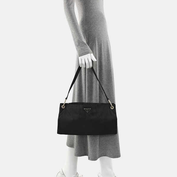Nylon Shoulder Bag Black