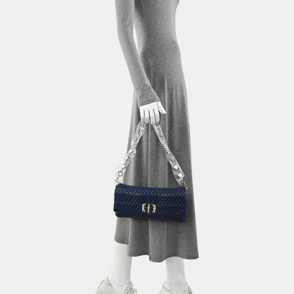 Quilted Lambskin Shoulder Bag Blue