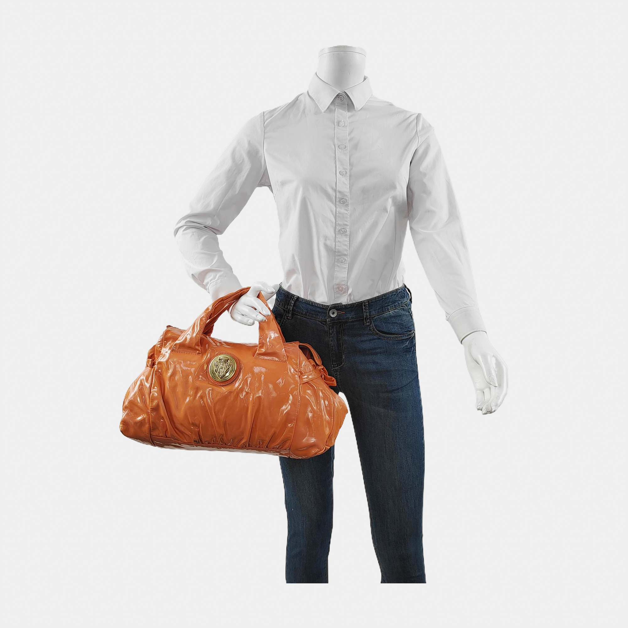 Calfskin Top Handle Bag Orange