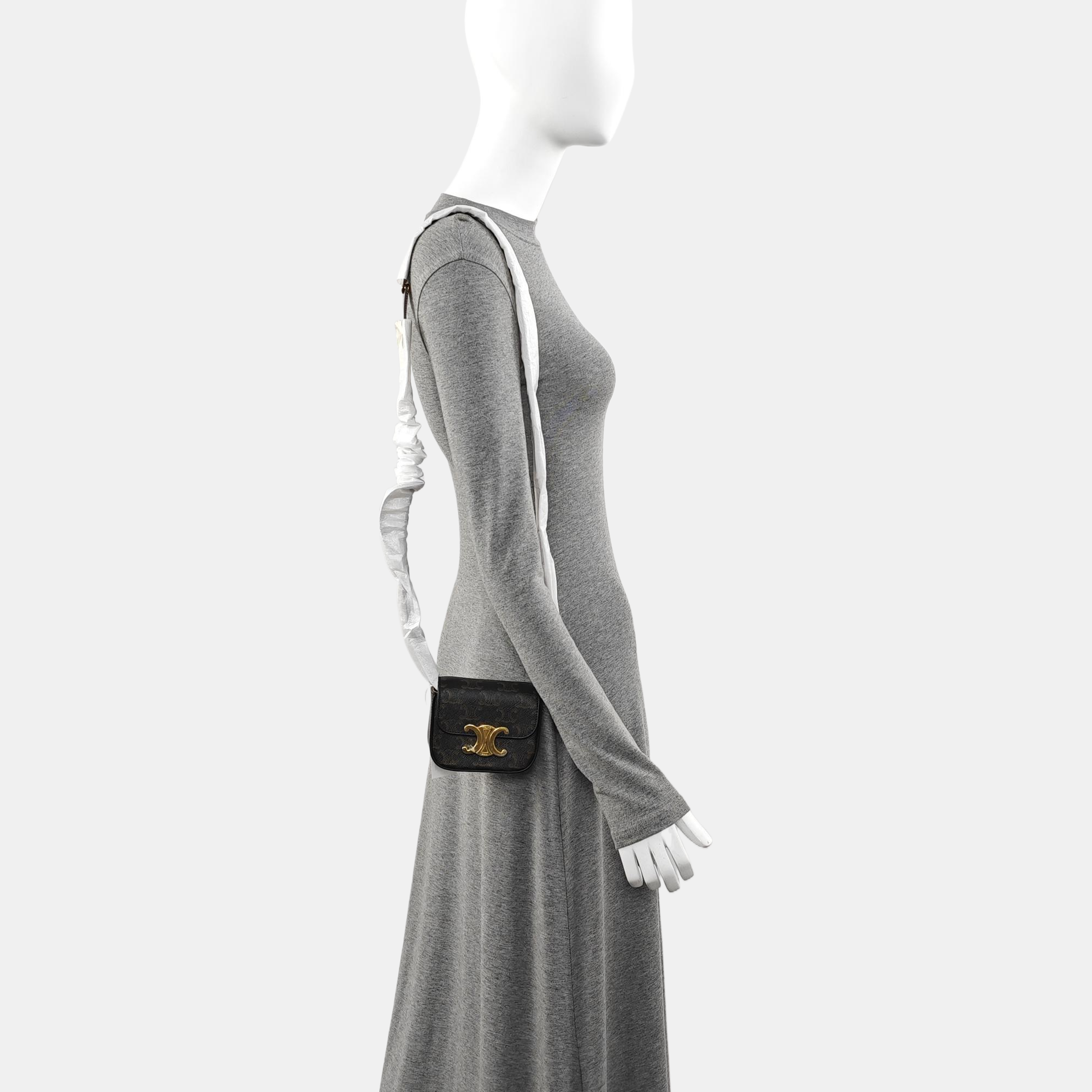 Authenticated pre-owned  TRIOMPHE Mini Coated Canvas Black - Shoulder Bag at Looply