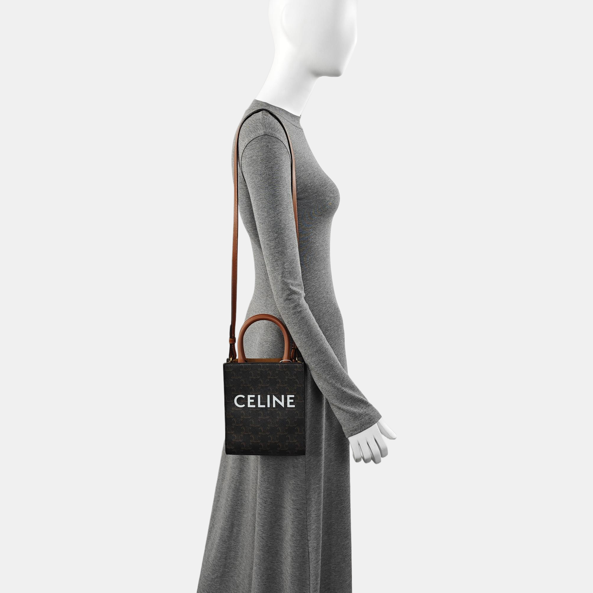 CABAS CELINE Mini Coated Canvas Brown