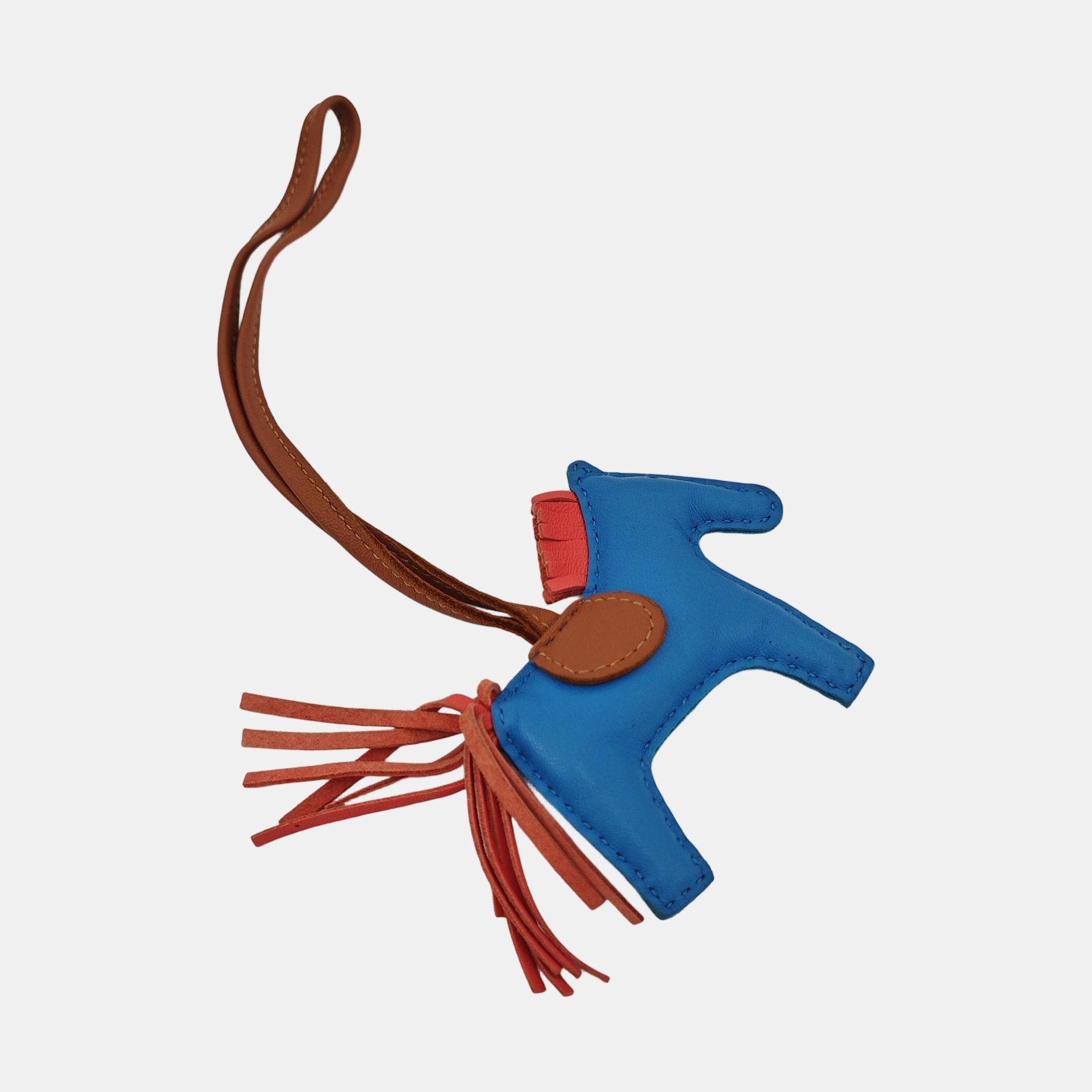Leather Bag Charm Blue