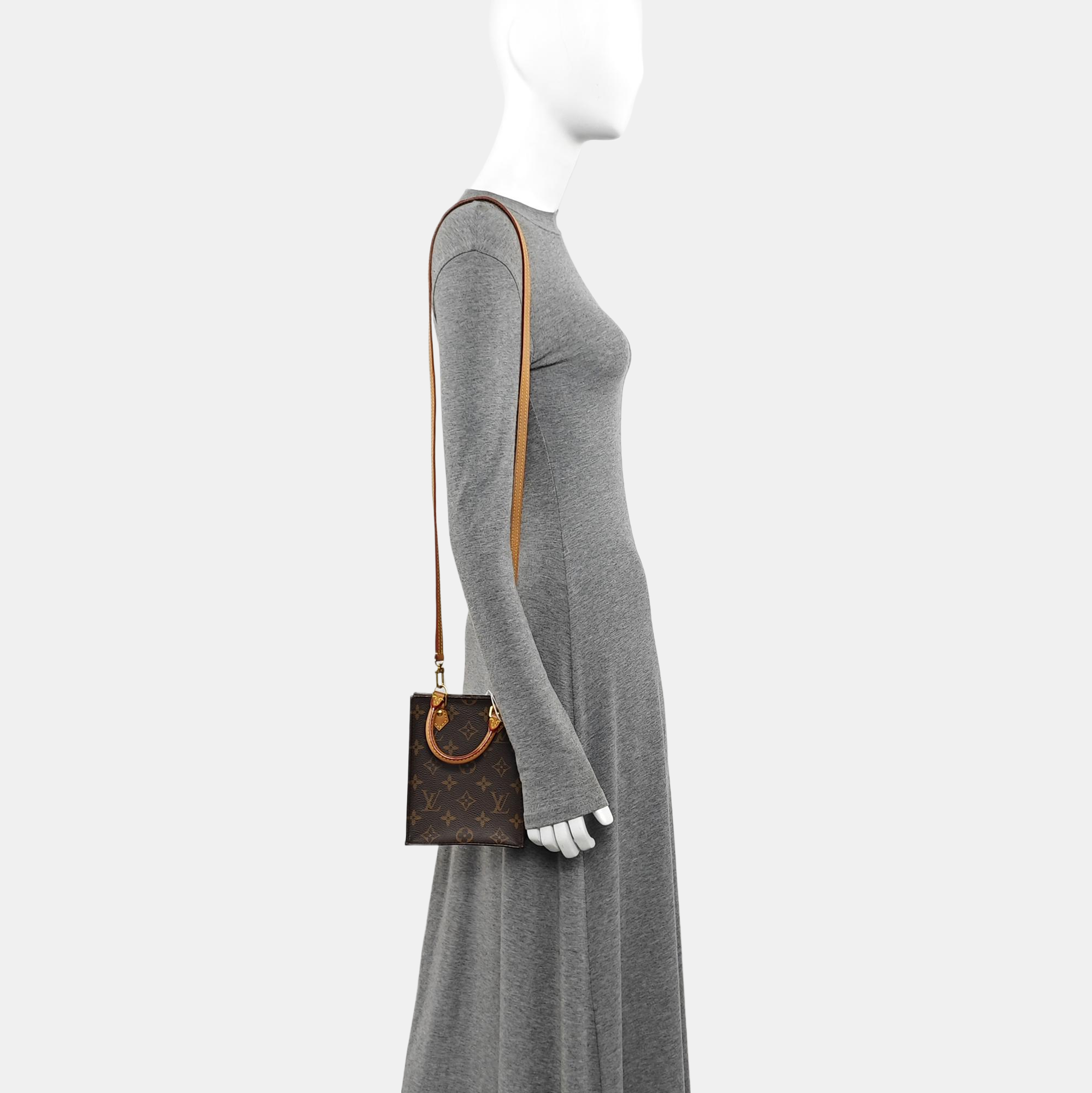 SAC PLAT Mini Monogram Coated Canvas Brown