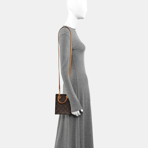 SAC PLAT Mini Monogram Coated Canvas Brown